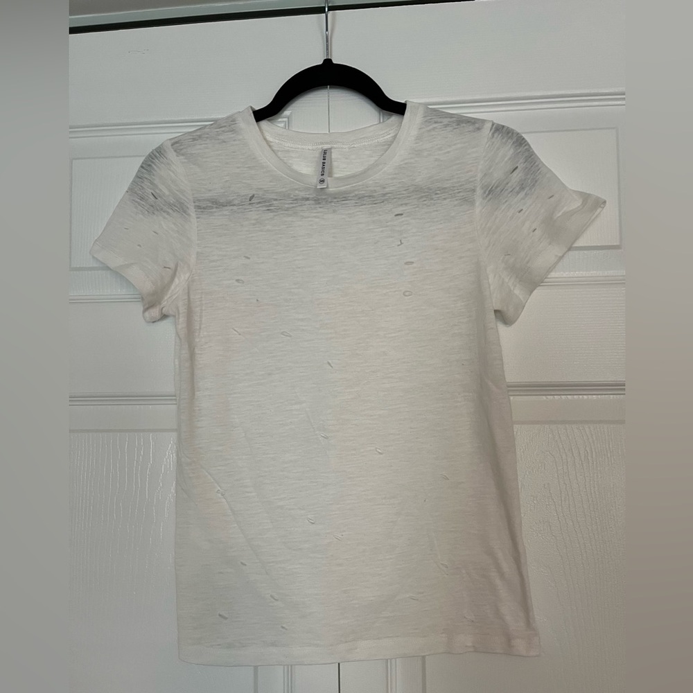 LuLu Basics. White T shirt with slits